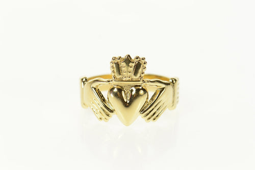 14K Claddagh Symbol Traditional Irish Loyalty Ring Size 9.25 Yellow Gold