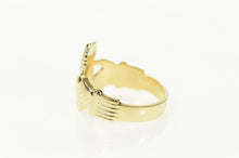 Load image into Gallery viewer, 14K Claddagh Symbol Traditional Irish Loyalty Ring Size 9.25 Yellow Gold