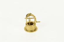 Load image into Gallery viewer, 14K 3D Articulated Wishing Well Enamel Pun Charm/Pendant Yellow Gold