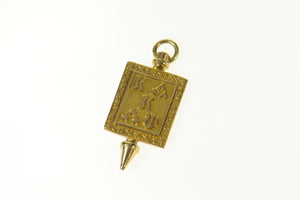 14K Kappa Kappa Psi Band Fraternity Ornate Charm/Pendant Yellow Gold