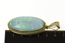 Load image into Gallery viewer, 14K Victorian Ornate Antique Natural Opal Diamond Pendant Yellow Gold