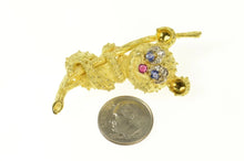 Load image into Gallery viewer, 18K Diamond Sapphire Ruby Koala on Tree Retro Pin/Brooch Yellow Gold