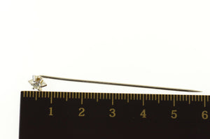 14K Retro Diamond Solitiare Classic Stick Pin White Gold