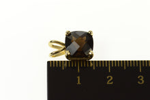 Load image into Gallery viewer, 14K Square Cushion Faceted Smoky Qurartz Pendant Yellow Gold