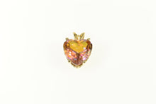 Load image into Gallery viewer, 14K Peach Mystic Topaz Heart Solitaire Pendant Yellow Gold