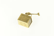 Load image into Gallery viewer, 14K Mad Money Cash In Case of Emergency Box Charm/Pendant Yellow Gold
