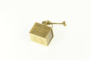 14K Mad Money Cash In Case of Emergency Box Charm/Pendant Yellow Gold