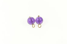 Load image into Gallery viewer, 14K Round Amethyst Sphere Ball Hoop Enhancer Earring Jackets Yellow Gold
