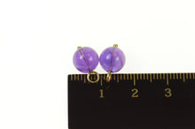 Load image into Gallery viewer, 14K Round Amethyst Sphere Ball Hoop Enhancer Earring Jackets Yellow Gold