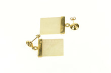 Load image into Gallery viewer, 14K Floral Carved Mother of Pearl Ornate Dangle Earrings Yellow Gold