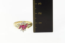 Load image into Gallery viewer, 10K Marquise Syn. Ruby CZ Classic Statement Ring Size 7 Yellow Gold