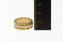 Load image into Gallery viewer, 14K Ornate Pearl Rope Trim Statement Band Ring Size 7.5 Yellow Gold