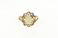 Load image into Gallery viewer, 10K Natural Opal Scalloped Trim Cocktail Ring Size 5.75 Yellow Gold