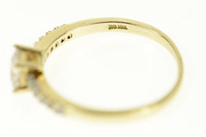 10K Princess Cubic Zirconia Travel Engagement Ring Size 7 Yellow Gold