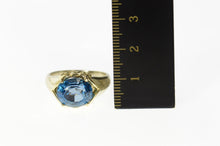 Load image into Gallery viewer, 14K London Blue Topaz Ornate Cocktail Ring Size 8.75 Yellow Gold