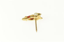 Load image into Gallery viewer, 14K Retro Pearl Coral Owl Bird Wisdom Lapel Pin/Brooch Yellow Gold