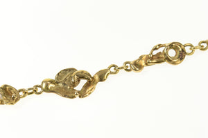 14K Textured Abstract Nugget Cluster Chain Bracelet 8.25" Yellow Gold