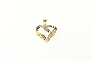 10K Heart Classic Diamond Love Symbol Pendant Yellow Gold