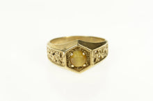 Load image into Gallery viewer, 10K Retro Tiger&#39;s Eye Ornate Textured Nugget Ring Size 10 Yellow Gold