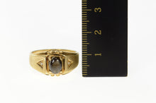Load image into Gallery viewer, 10K Black Star Sapphire Diamond Accent Men&#39;s Ring Size 10 Yellow Gold