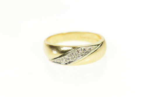 14K Diamond Classic Simple Wedding Band Ring Size 6.25 Yellow Gold