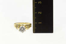 Load image into Gallery viewer, 14K Round Baguette Classic Travel Engagement Ring Size 4.5 Yellow Gold