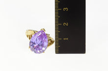 Load image into Gallery viewer, 14K Pear Purple Cubic Zirconia Diamond Accent Ring Size 6.75 Yellow Gold