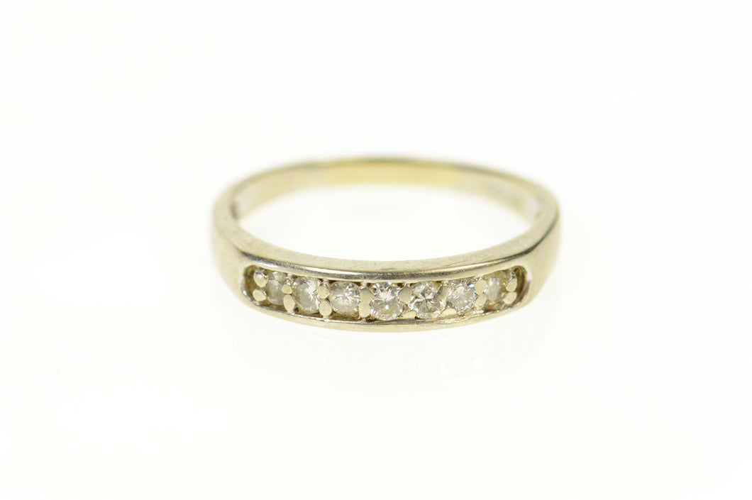 14K 0.25 Ctw Diamond Classic Wedding Band Ring Size 7.25 White Gold