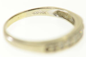 14K 0.25 Ctw Diamond Classic Wedding Band Ring Size 7.25 White Gold