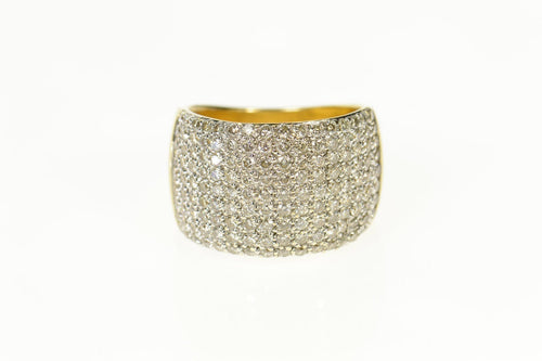 14K 1.43 Ctw Pave Diamond Statement Band Ring Size 7.25 Yellow Gold