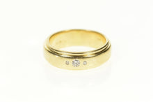 Load image into Gallery viewer, 14K Diamond Grooved Classic Wedding Band Ring Size 7.5 Yellow Gold