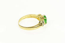 Load image into Gallery viewer, 14K Oval Jade Diamond Cluster Statement Ring Size 6 Yellow Gold