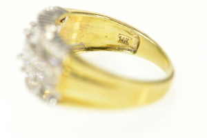 14K 1.00 Ctw Princess Baguette Diamond Statement Ring Size 6.5 Yellow Gold