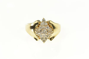 14K 0.47 Ctw Classic Diamond Cluster Statement Ring Size 7.25 Yellow Gold