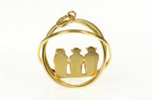 Load image into Gallery viewer, 14K See Speak Hear No Evil Monkey Medallion Charm/Pendant Yellow Gold