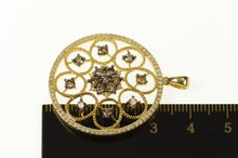 Load image into Gallery viewer, 14K Effy Diamond Ornate Round Cluster Medallion Pendant Yellow Gold
