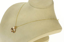 Load image into Gallery viewer, 14K Black Hills Leaf Ruby Sapphire Floral Motif Pendant Yellow Gold