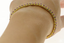 Load image into Gallery viewer, 14K 10.70 Ctw Ruby Diamond Classic Squared Bracelet 7.5&quot; Yellow Gold