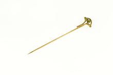Load image into Gallery viewer, 14K Victorian Peridot Ornate Etched Stick Pin Yellow Gold