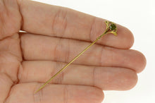 Load image into Gallery viewer, 14K Victorian Peridot Ornate Etched Stick Pin Yellow Gold
