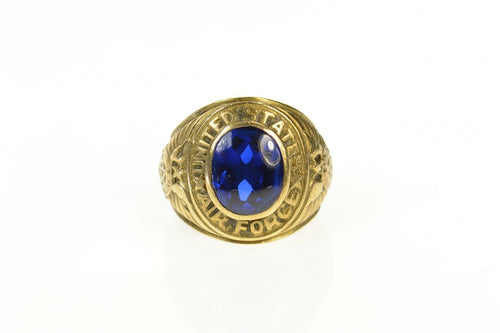 10K United States Air Force Ornate Military Ring Size 7.75 Yellow Gold