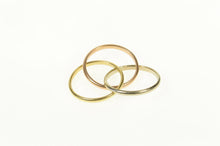 Load image into Gallery viewer, 14K Tri Tone Rolling Three Interlocking Band Ring Size 6.25 Yellow Gold