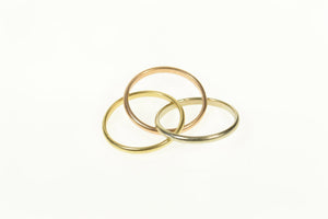 14K Tri Tone Rolling Three Interlocking Band Ring Size 6.25 Yellow Gold