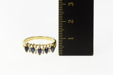 Load image into Gallery viewer, 10K Marquise Sapphire Diamond Accent Band Ring Size 6.75 Yellow Gold