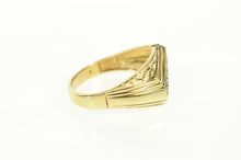 Load image into Gallery viewer, 10K Textured Nugget Diamond Striped Squared Ring Size 9.25 Yellow Gold