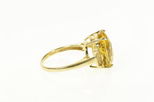 Load image into Gallery viewer, 10K Faceted Oval Syn. Citrine Cocktail Statement Ring Size 8 Yellow Gold