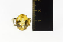 Load image into Gallery viewer, 10K Faceted Oval Syn. Citrine Cocktail Statement Ring Size 8 Yellow Gold