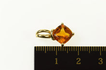 Load image into Gallery viewer, 14K Cushion Syn. Citrine Solitaire Statement Pendant Yellow Gold