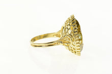Load image into Gallery viewer, 14K Oval Prasiolite Ornate Filigree Statement Ring Size 6.5 Yellow Gold