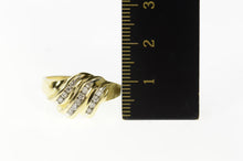 Load image into Gallery viewer, 14K Wavy Tiered Diamond Channel Statement Ring Size 4.25 Yellow Gold